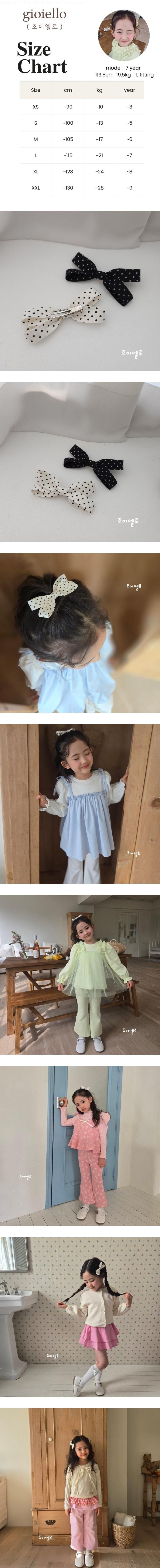 Joy ello - Korean Children Fashion - #magicofchildhood - Ribbon Dot Hair Clip