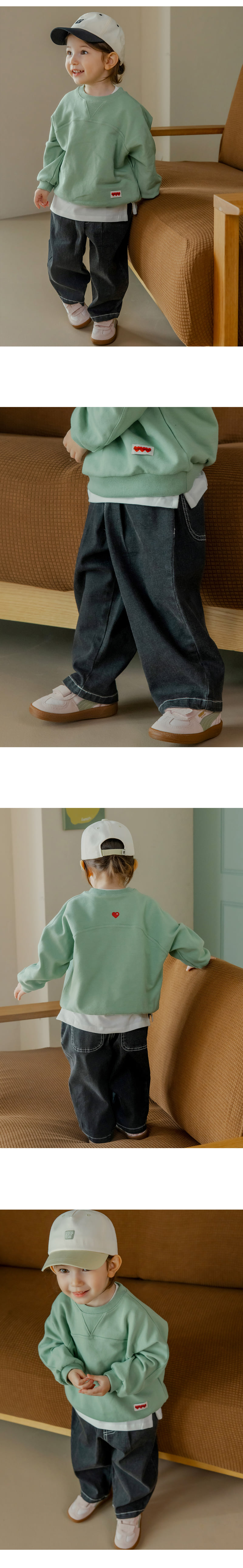 Kids Clara - Korean Baby Fashion - #babyboutique - Moss Curved Denim Pants - 2