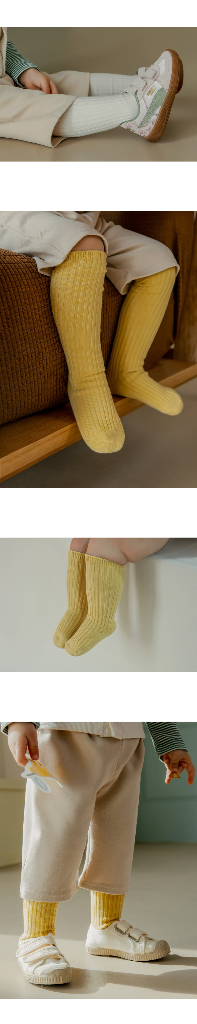 Kids Clara - Korean Baby Fashion - #babyoutfit - Totori Ribbed Knee Socks (set of 5) - 5