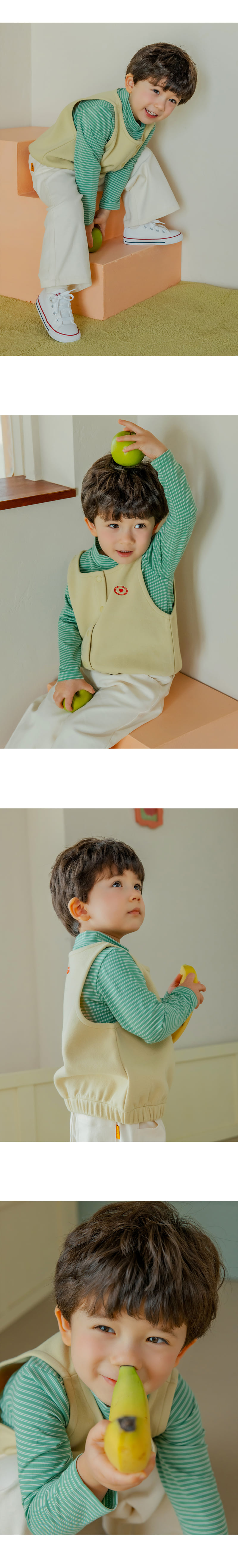 Kids Clara - Korean Baby Fashion - #babyoutfit - Nuzzle Mock Neck Tee - 2