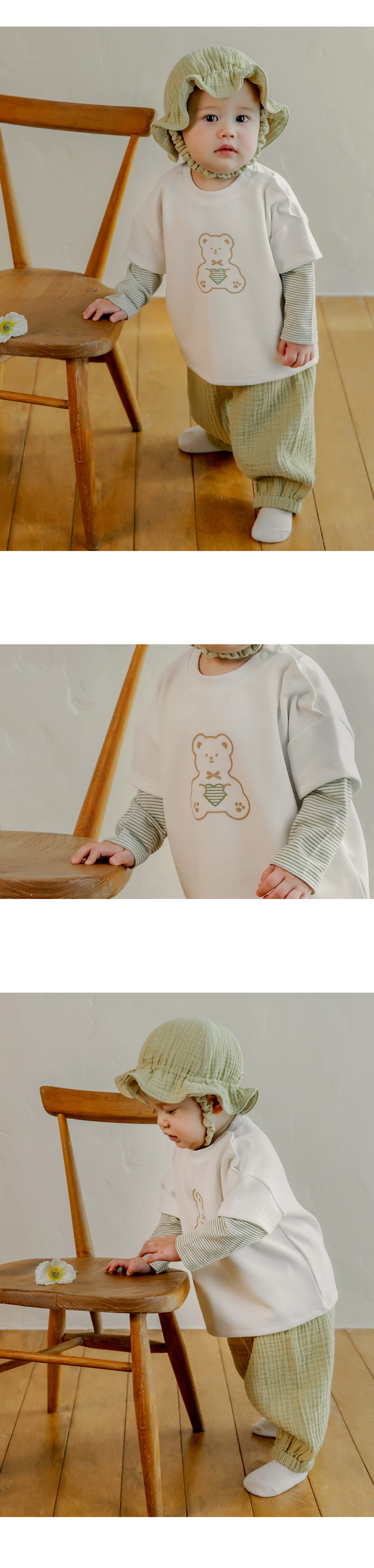 Kids Clara - Korean Baby Fashion - #babyoutfit - Popo Bear Baby Tee - 2