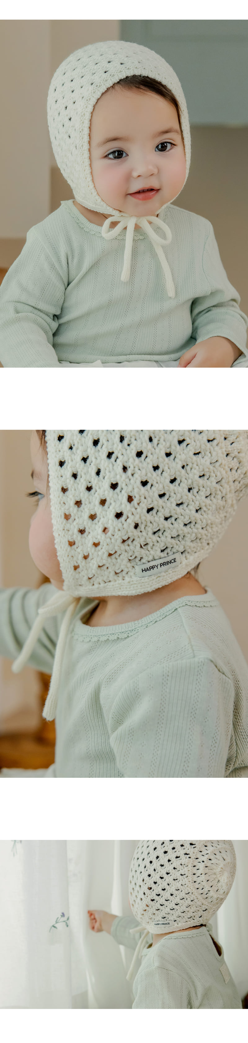 Kids Clara - Korean Baby Fashion - #babyoutfit - Fleur Knit Baby Bonnet - 2