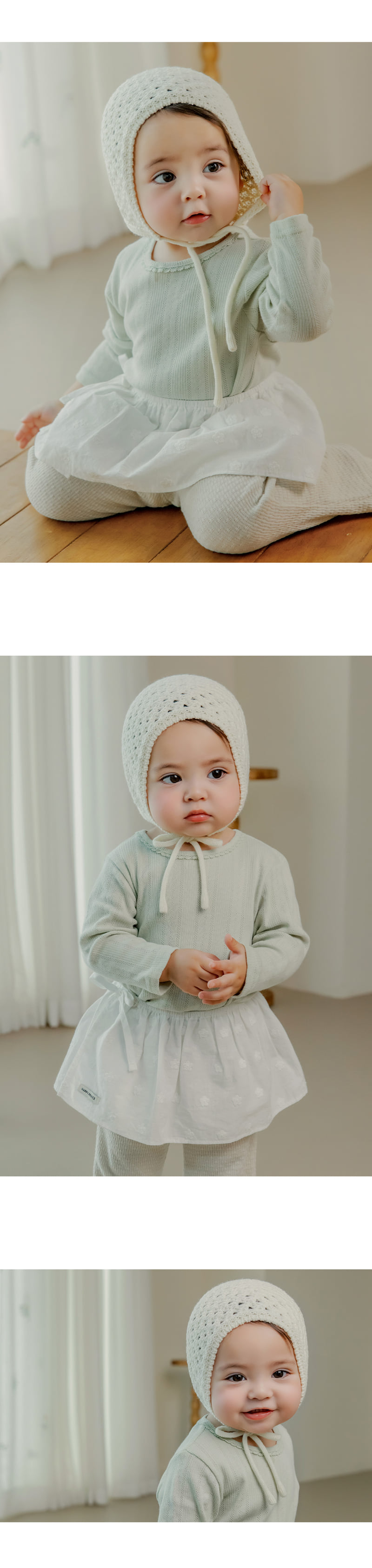 Kids Clara - Korean Baby Fashion - #babyoutfit - Fleur Knit Baby Bonnet - 3