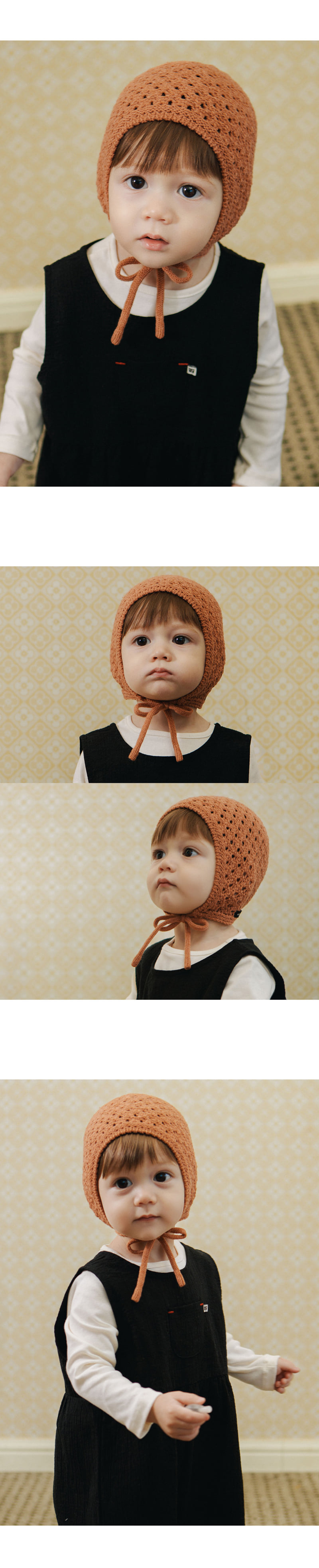 Kids Clara - Korean Baby Fashion - #babyoutfit - Fleur Knit Baby Bonnet - 4
