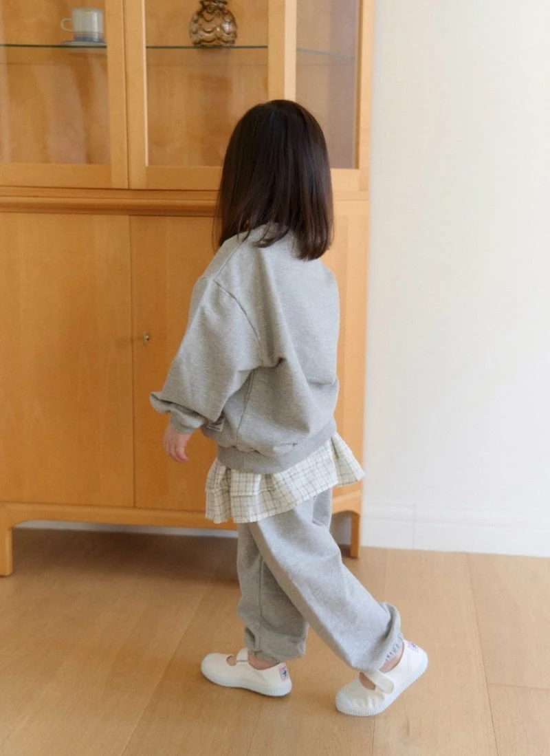 Ko And Ko - Korean Baby Fashion - #babyclothing - Frill Jogger Pants Set (Melange) - 6