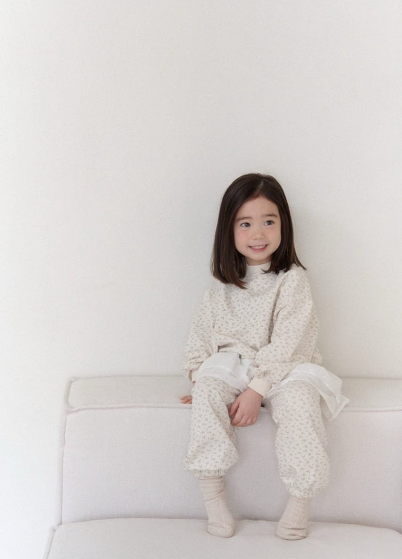 Ko And Ko - Korean Baby Fashion - #babyootd - Frill Jogger Pants Set (Cream Flower) - 11