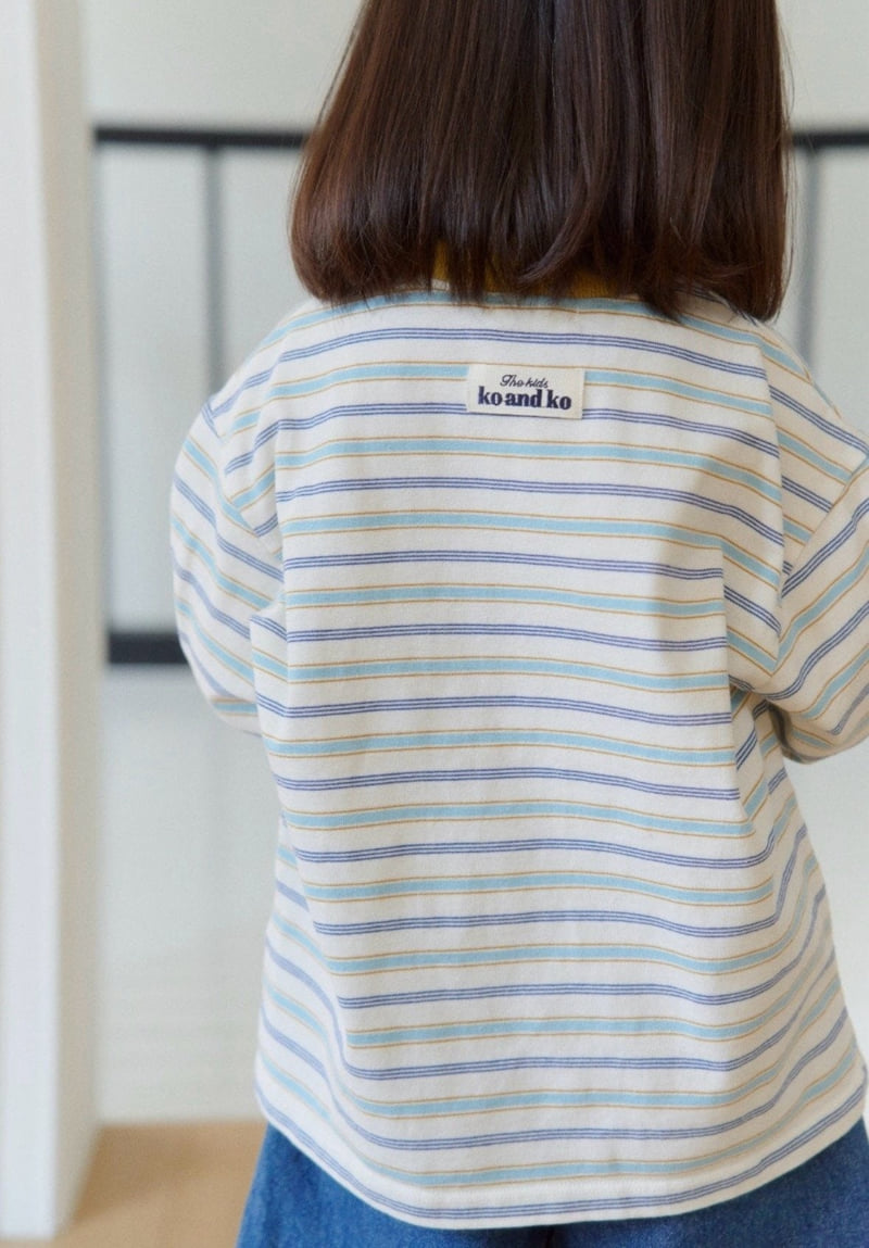 Ko And Ko - Korean Baby Fashion - #babyoutfit - Double Stripe Tee - 8