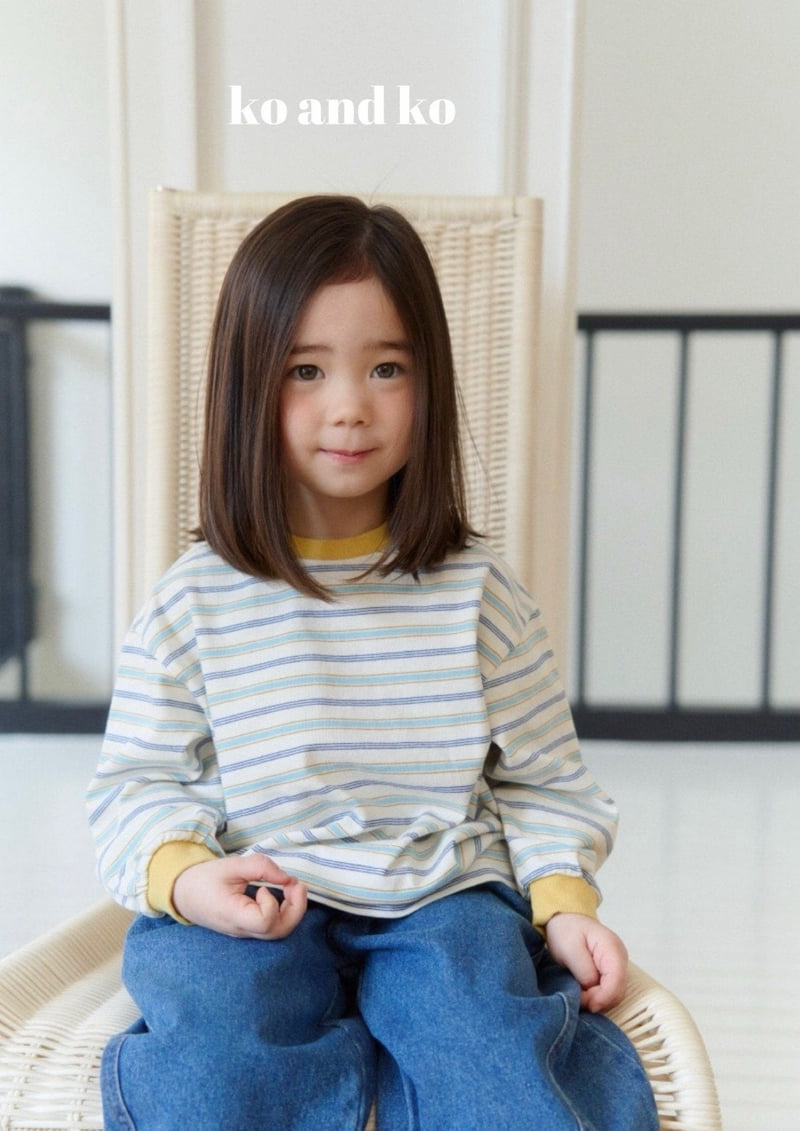 Ko And Ko - Korean Baby Fashion - #babyoutfit - Double Stripe Tee - 9