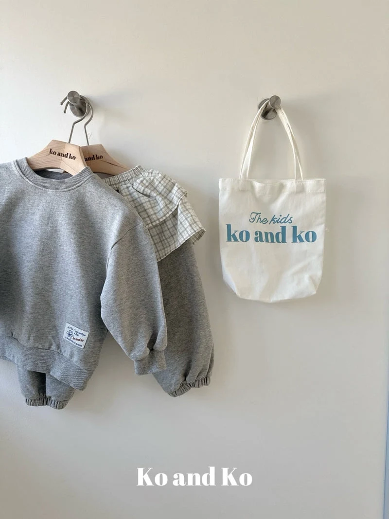 Ko And Ko - Korean Baby Fashion - #onlinebabyshop - Frill Jogger Pants Set (Melange) - 2