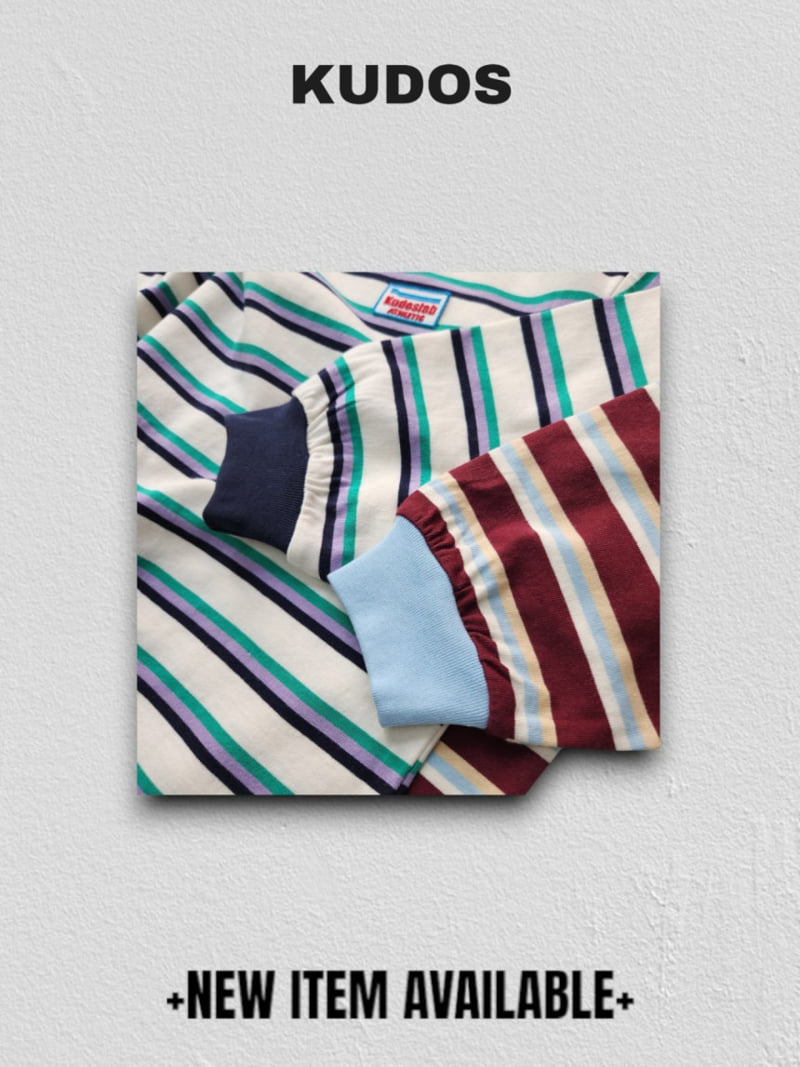 Kudos - Korean Children Fashion - #Kfashion4kids - Patch Stripe Long Sleeve Tee - 10