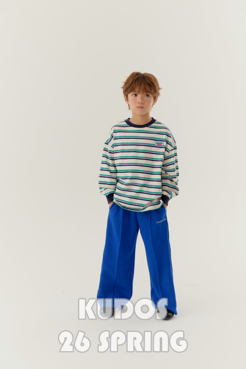 Kudos - Korean Children Fashion - #childofig - Patch Stripe Long Sleeve Tee - 2