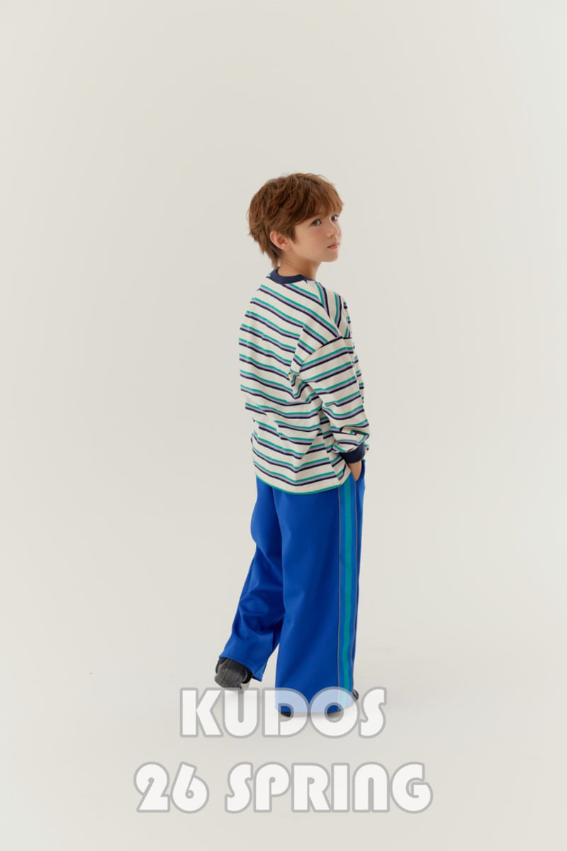 Kudos - Korean Children Fashion - #childrensboutique - Patch Stripe Long Sleeve Tee - 4