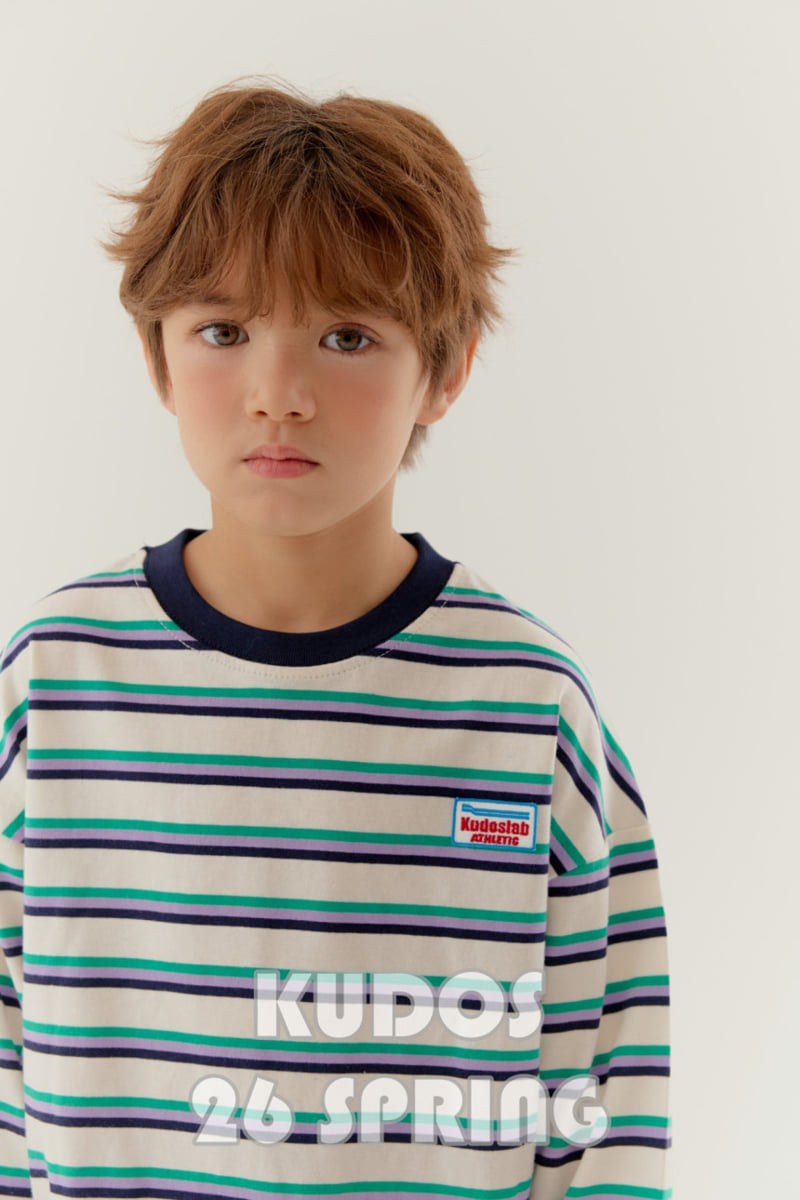 Kudos - Korean Children Fashion - #fashionkids - Patch Stripe Long Sleeve Tee - 6
