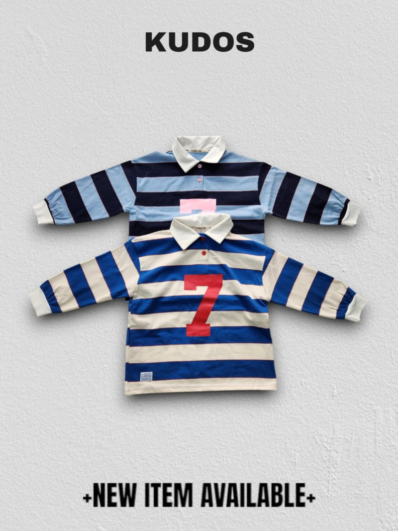 Kudos - Korean Children Fashion - #littlefashionista - Rugby Long Sleeve Collar Tee