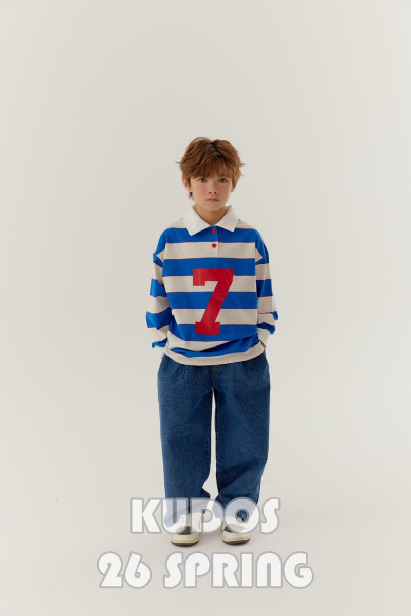 Kudos - Korean Children Fashion - #magicofchildhood - Rugby Long Sleeve Collar Tee - 2