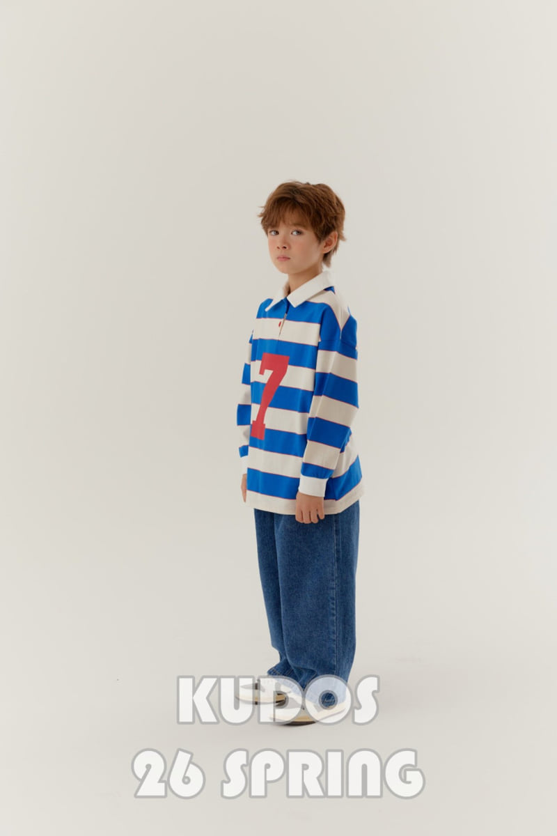 Kudos - Korean Children Fashion - #minifashionista - Rugby Long Sleeve Collar Tee - 3