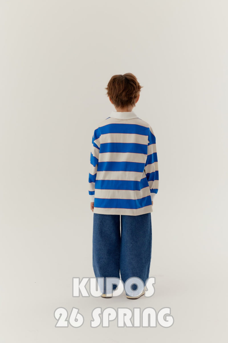 Kudos - Korean Children Fashion - #minifashionista - Rugby Long Sleeve Collar Tee - 4