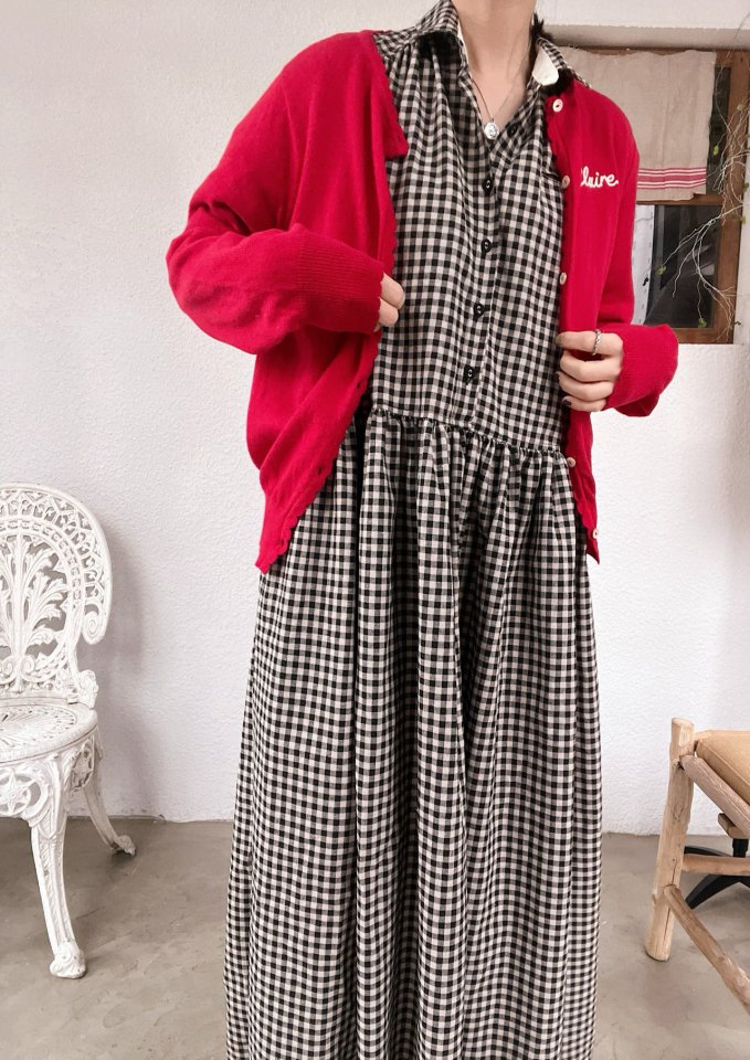 Lagrass - Korean Women Fashion - #momslook - A-Bang Check One-piece - 5