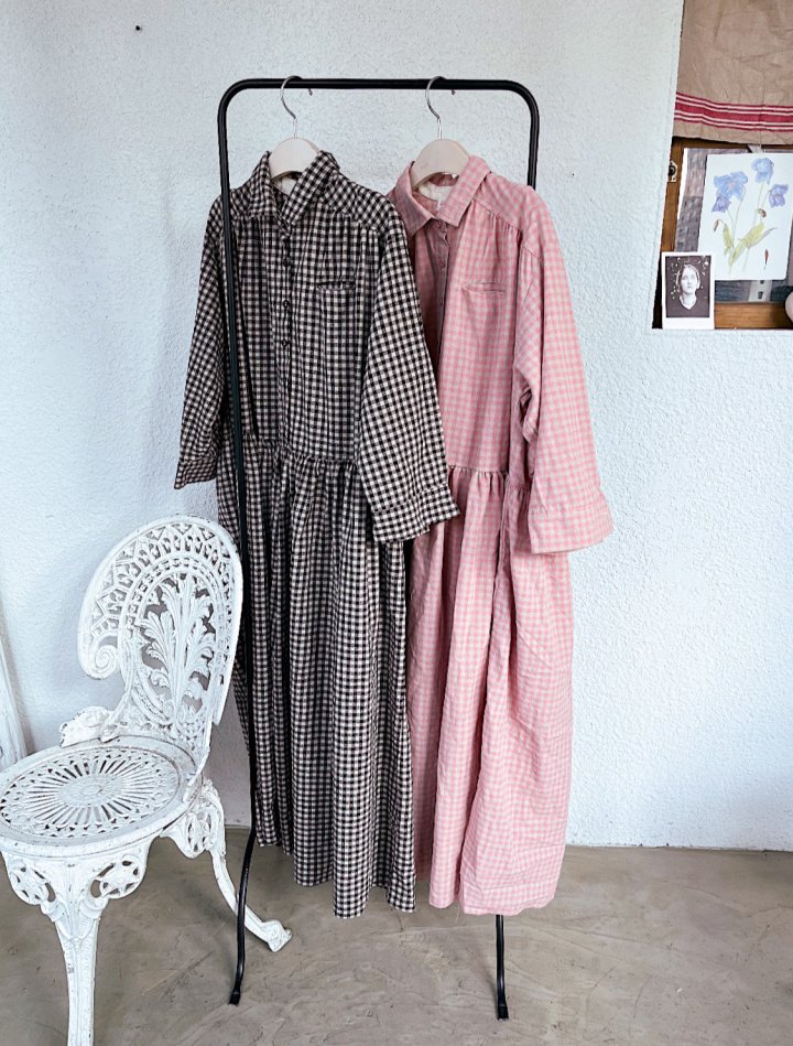 Lagrass - Korean Women Fashion - #momslook - A-Bang Check One-piece - 9