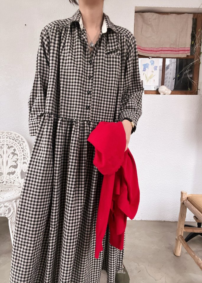 Lagrass - Korean Women Fashion - #womensfashion - A-Bang Check One-piece - 10