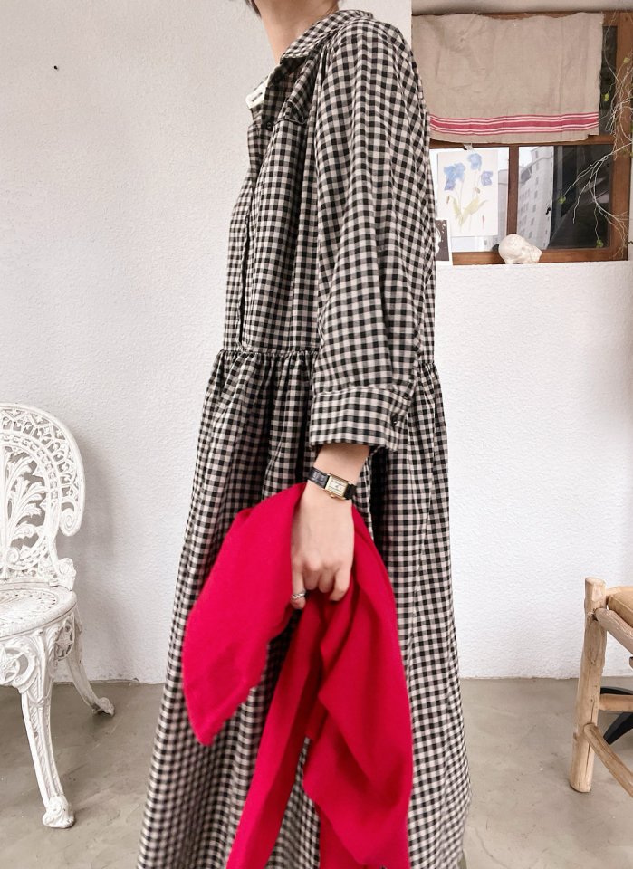 Lagrass - Korean Women Fashion - #womensfashion - A-Bang Check One-piece - 6