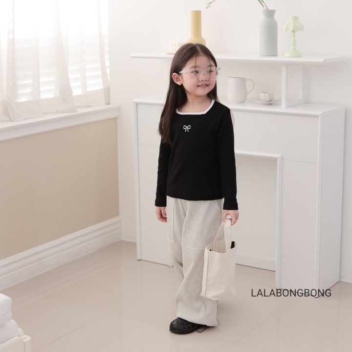 Lalabongbong - Korean Children Fashion - #Kfashion4kids - Ribbon Square Neck Tee - 8