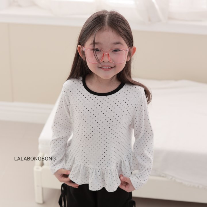 Lalabongbong - Korean Children Fashion - #Kfashion4kids - Dot Frill Tee - 5