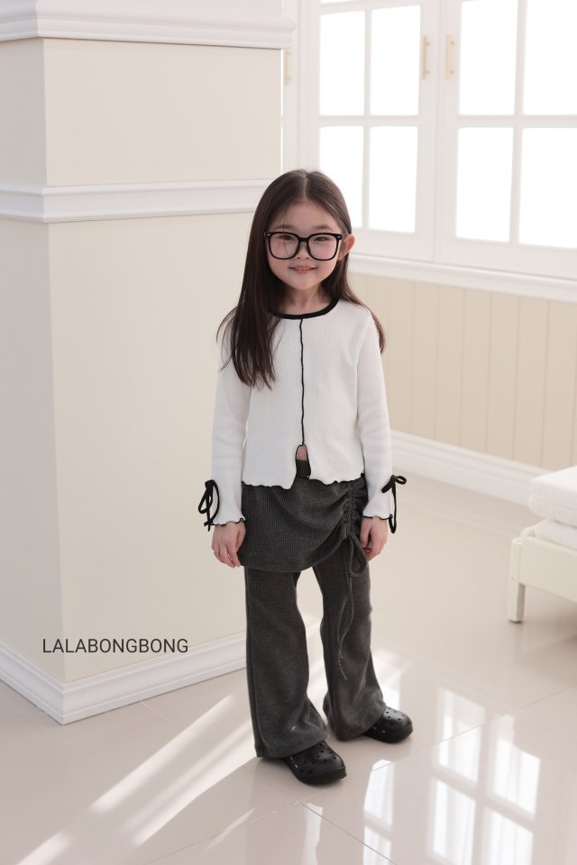 Lalabongbong - Korean Children Fashion - #kidzfashiontrend - Slit Ribbon Tee - 4