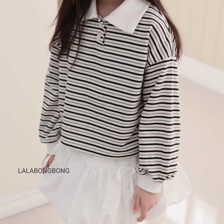 Lalabongbong - Korean Children Fashion - #childofig - Stripe Collar Tee - 9