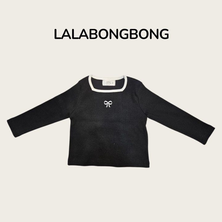 Lalabongbong - Korean Children Fashion - #designkidswear - Ribbon Square Neck Tee - 2