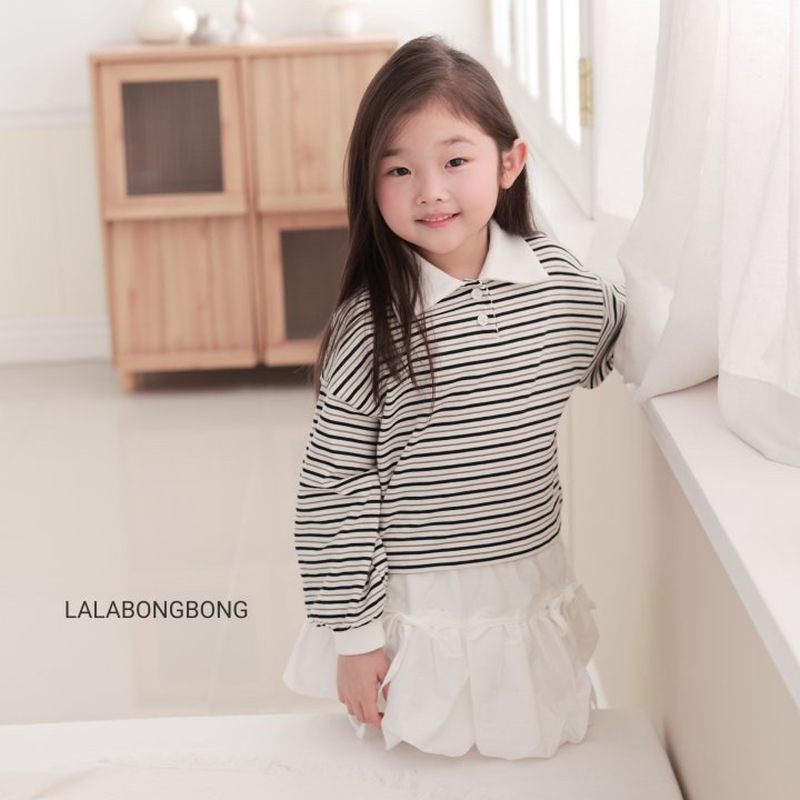 Lalabongbong - Korean Children Fashion - #designkidswear - Stripe Collar Tee - 12
