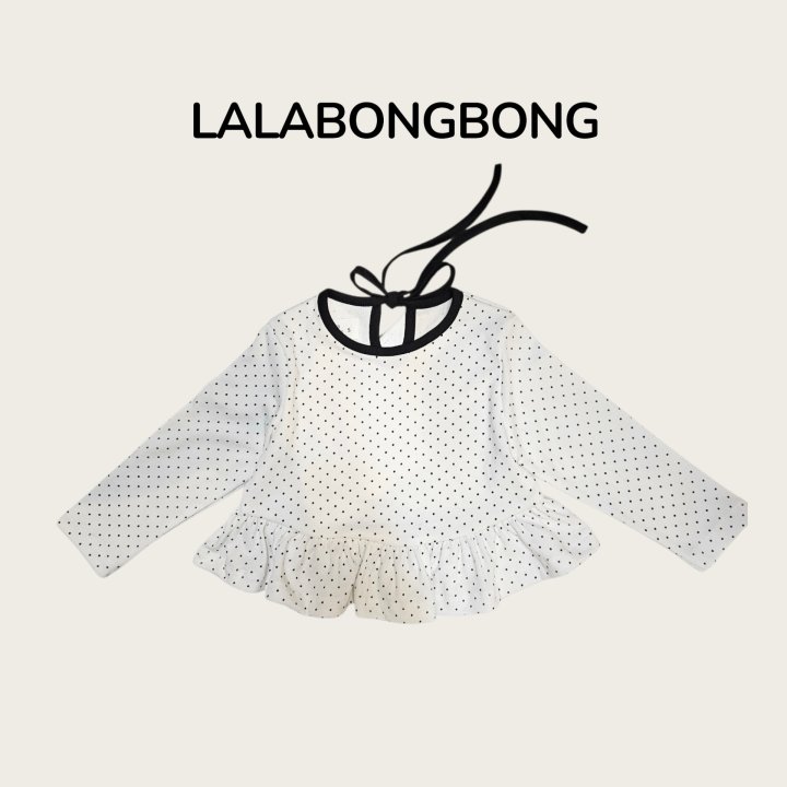 Lalabongbong - Korean Children Fashion - #fashionkids - Dot Frill Tee