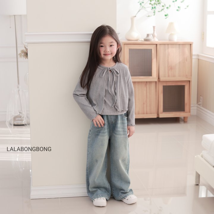 Lalabongbong - Korean Children Fashion - #fashionkids - Damaged Wide Denim Pants - 2