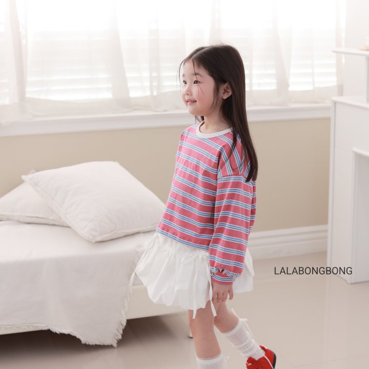 Lalabongbong - Korean Children Fashion - #kidsshorts - Stripe Tee - 11