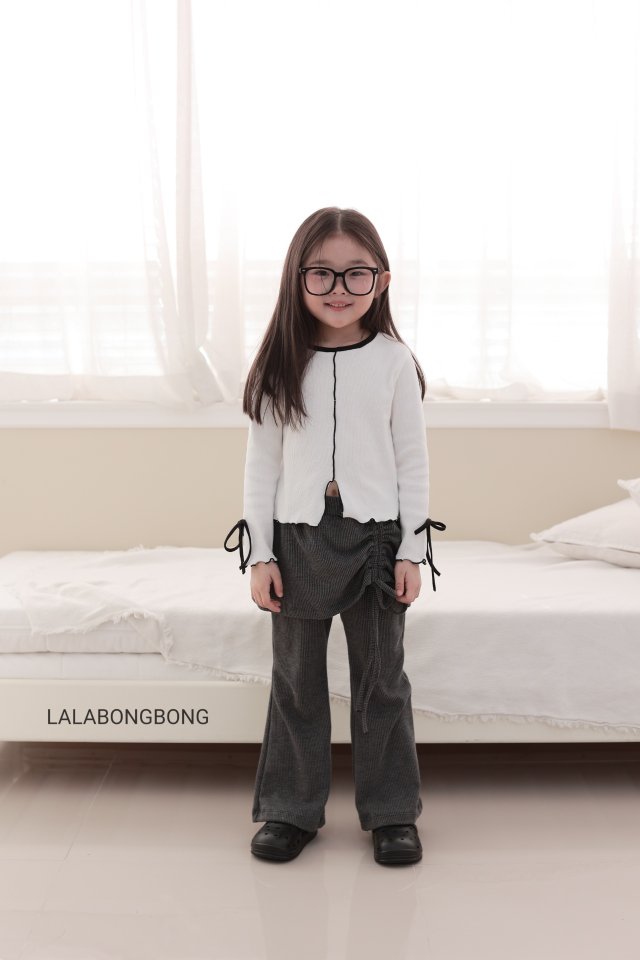 Lalabongbong - Korean Children Fashion - #kidzfashiontrend - Slit Ribbon Tee - 3