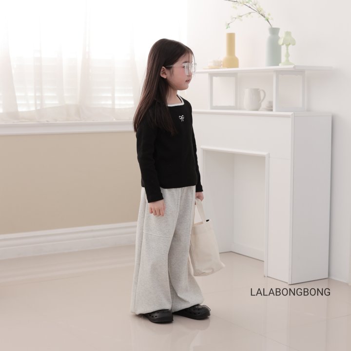 Lalabongbong - Korean Children Fashion - #littlefashionista - Ribbon Square Neck Tee - 9
