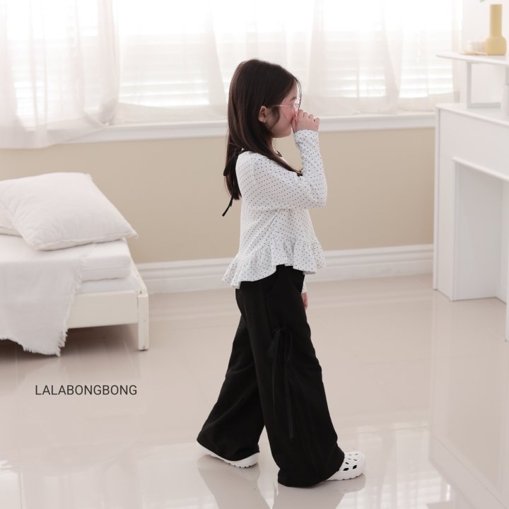 Lalabongbong - Korean Children Fashion - #littlefashionista - Dot Frill Tee - 6