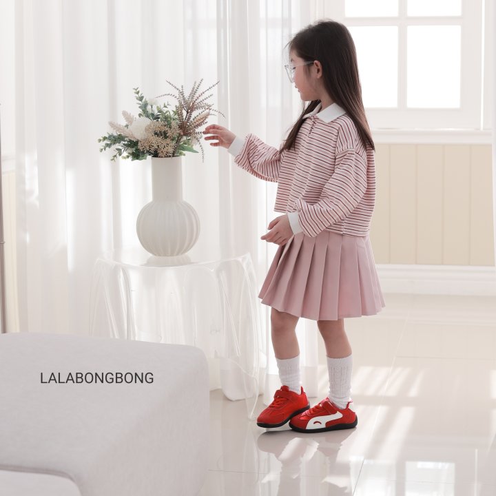 Lalabongbong - Korean Children Fashion - #magicofchildhood - Stripe Collar Tee - 6