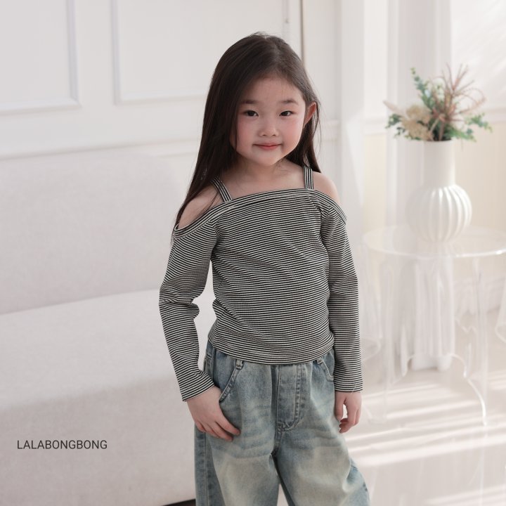 Lalabongbong - Korean Children Fashion - #minifashionista - Curved Wide Denim Pants - 2