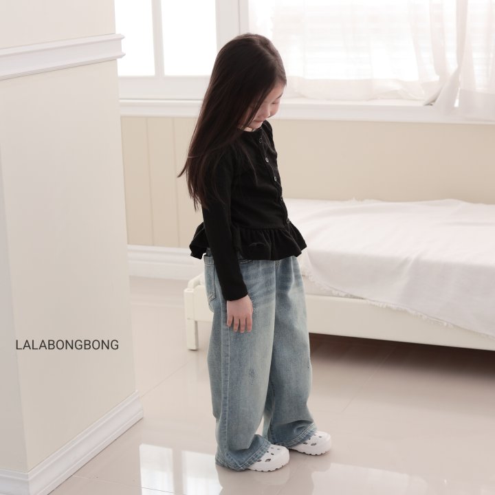 Lalabongbong - Korean Children Fashion - #minifashionista - Damaged Wide Denim Pants - 9
