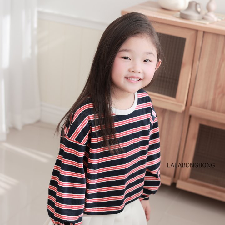 Lalabongbong - Korean Children Fashion - #todddlerfashion - Stripe Tee - 4