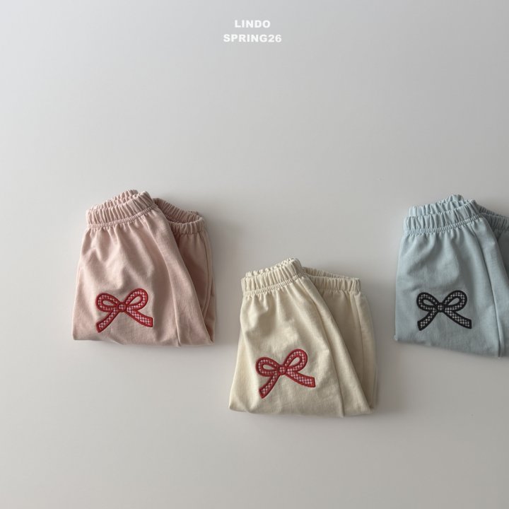 Lindo - Korean Baby Fashion - #babyboutique - Check Ribbon Jogger Pants - 6