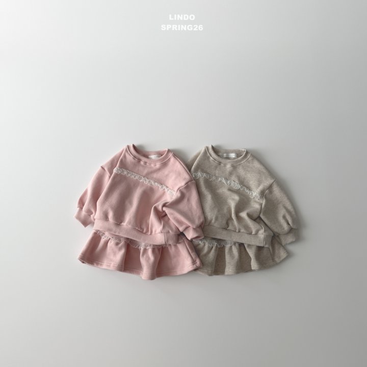 Lindo - Korean Baby Fashion - #babyboutique - Frill Lace Set (Sweatshirt + Skirt)