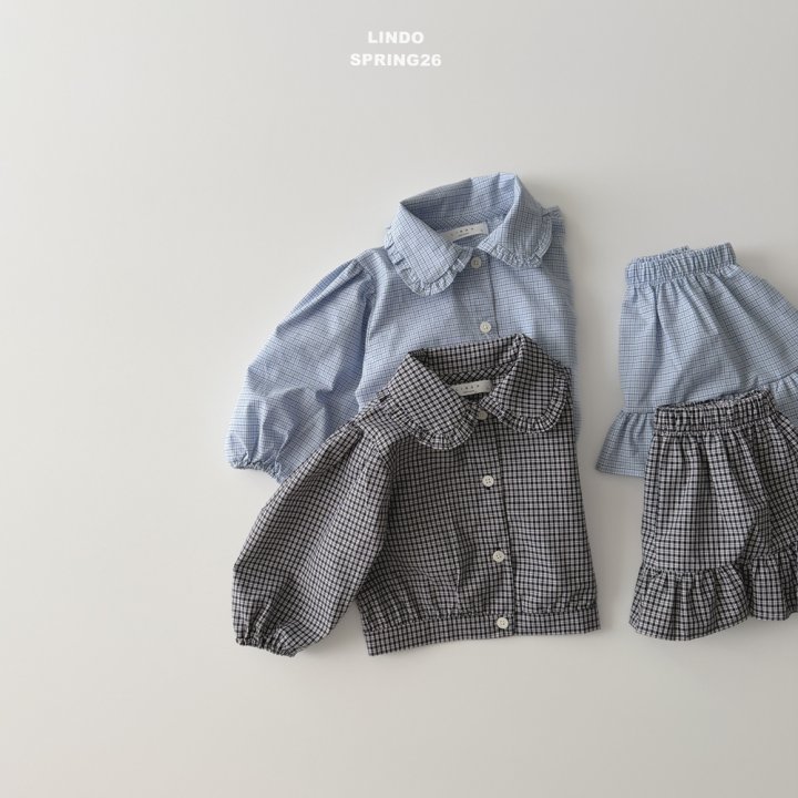 Lindo - Korean Baby Fashion - #babyboutiqueclothing - Garden Check Set - 5