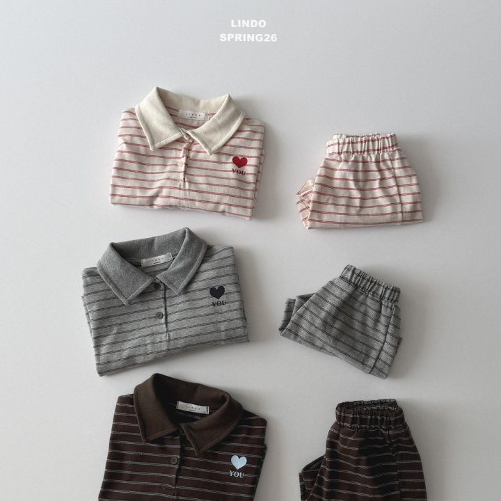 Lindo - Korean Baby Fashion - #babyclothing - Sand Collar Set - 5