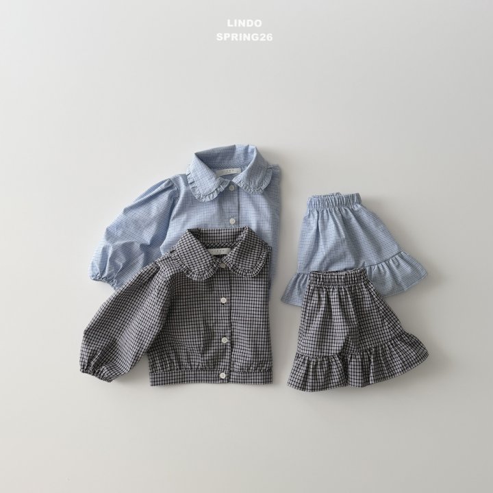 Lindo - Korean Baby Fashion - #babyclothing - Garden Check Set - 6