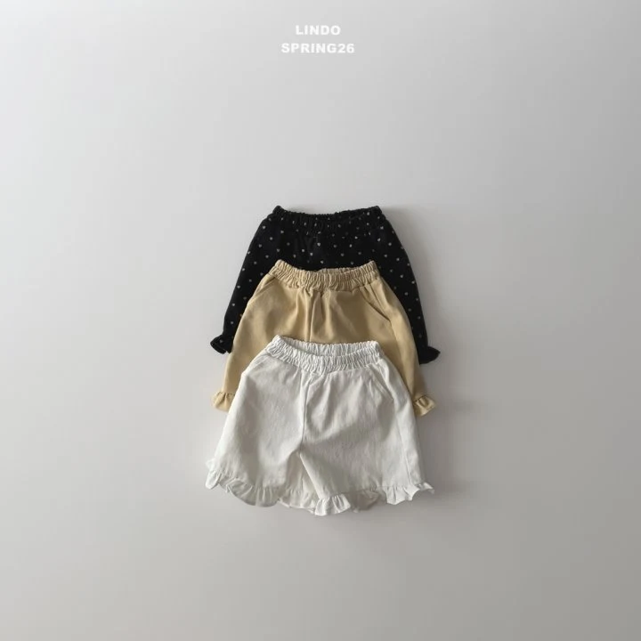 Lindo - Korean Baby Fashion - #babyfever - Hem Frill Shorts (Black Heart)