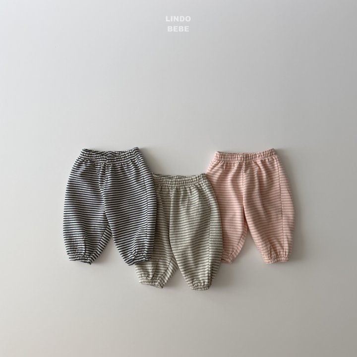 Lindo - Korean Baby Fashion - #babyfever - Bebe Stripe Jogger Pants