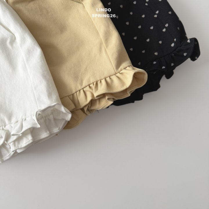 Lindo - Korean Baby Fashion - #babyoutfit - Hem Frill Shorts (Black Heart) - 6