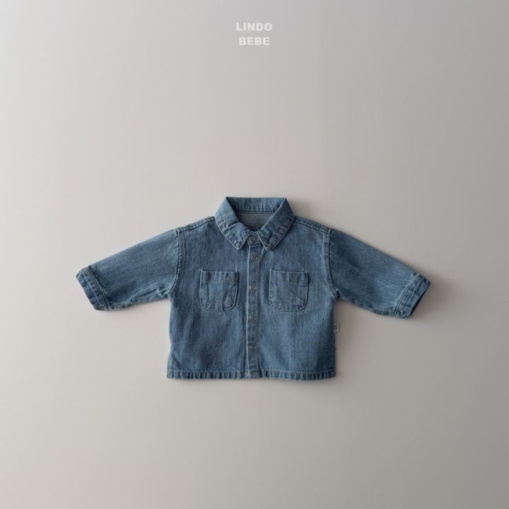 Lindo - Korean Baby Fashion - #babyoutfit - Bebe Denim Shirt - 5